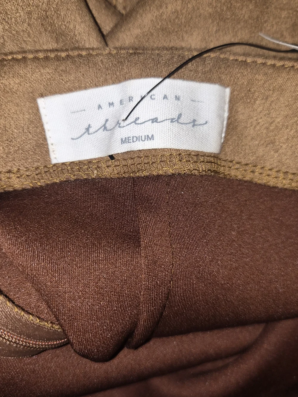 American Threads Brown Faux Suede Wrap Skort – Size Medium – NWT